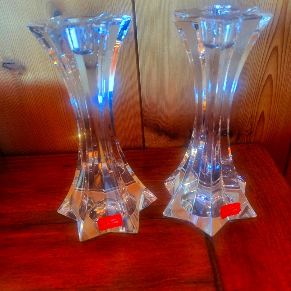 Mikasa 6-1/2" Crystal Candlesticks.